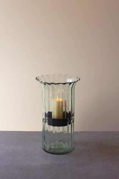 Ribbed Glass Cylinder Votive