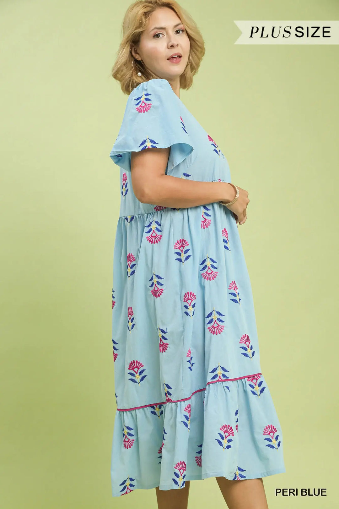 Periwinkle Bloom Midi Dress