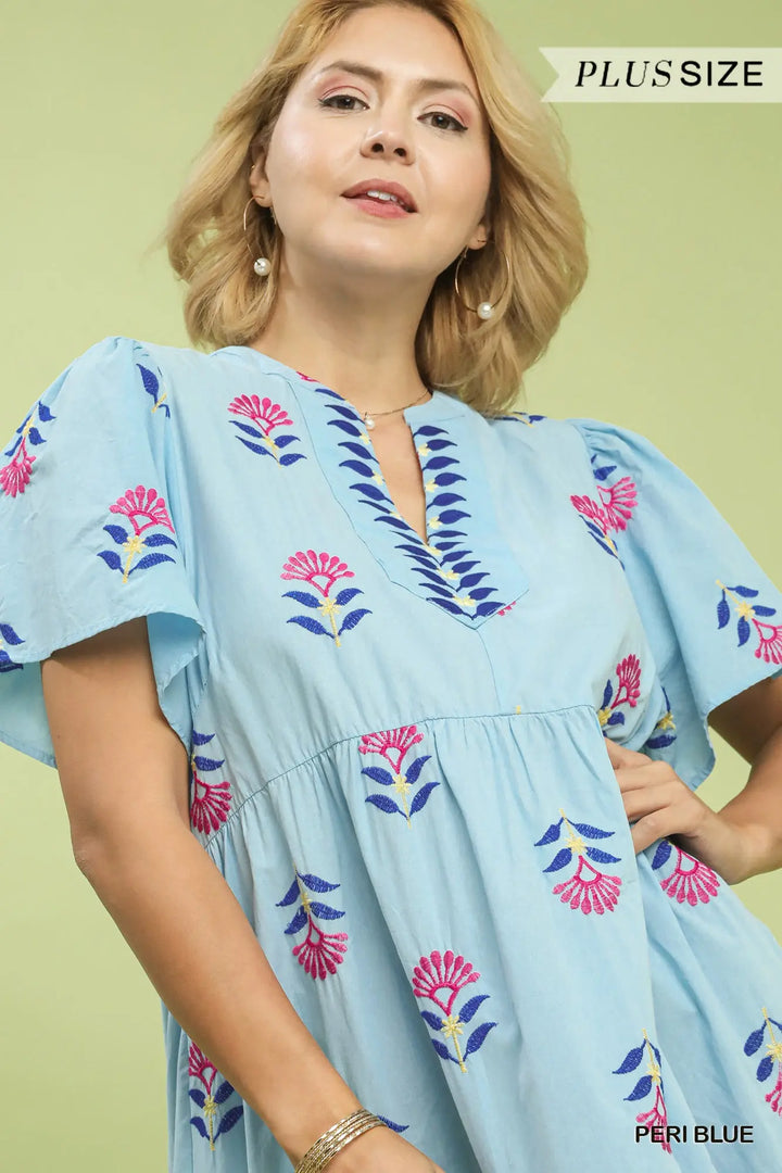 Periwinkle Bloom Midi Dress