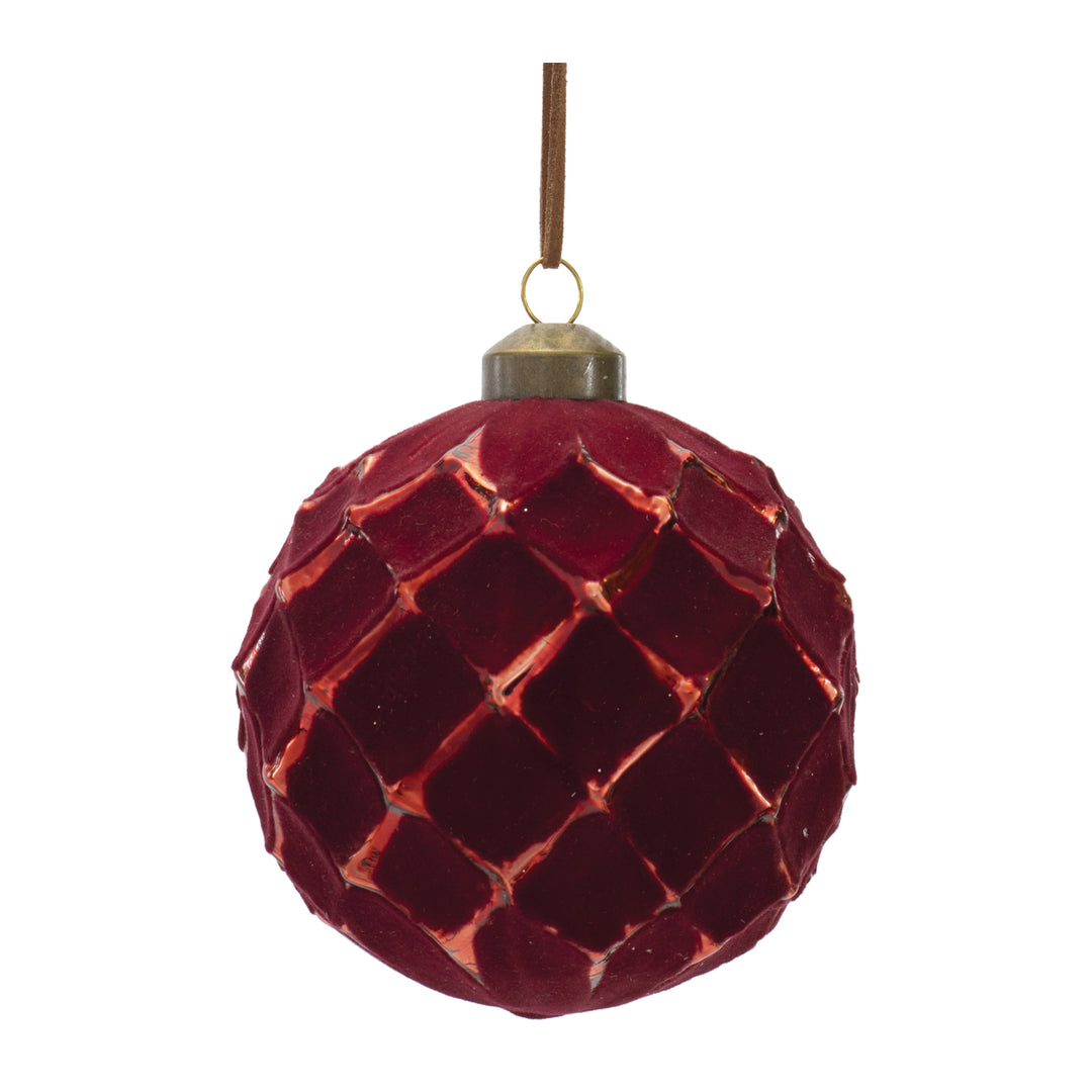 Cranberry Textured Glass Ornament