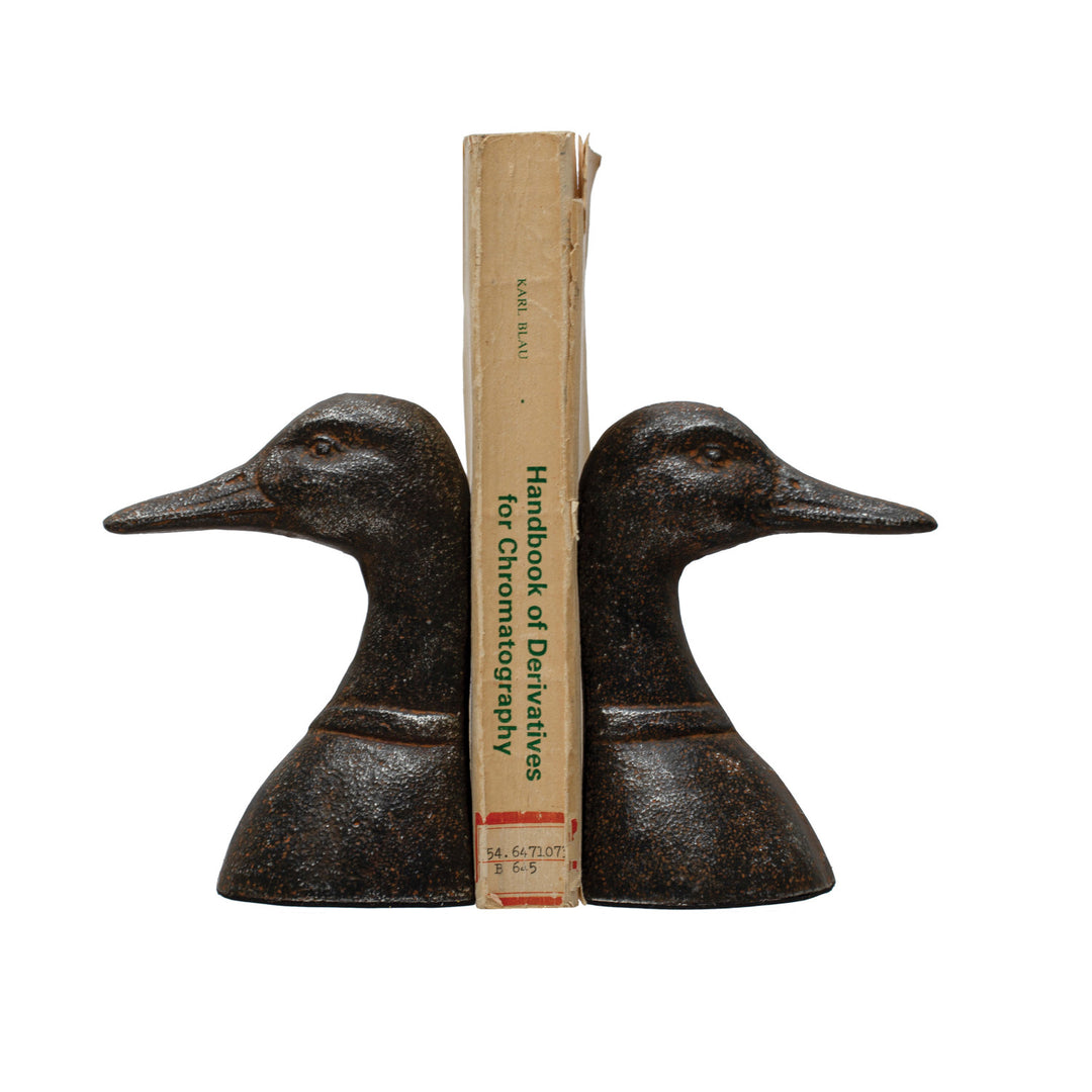 Cast Iron Duck Head Bookends (Set)