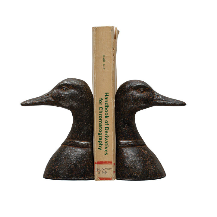 Cast Iron Duck Head Bookends (Set)