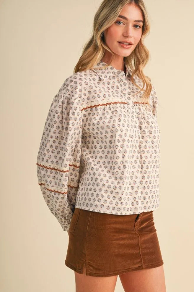 Cottage Charm Printed Blouse