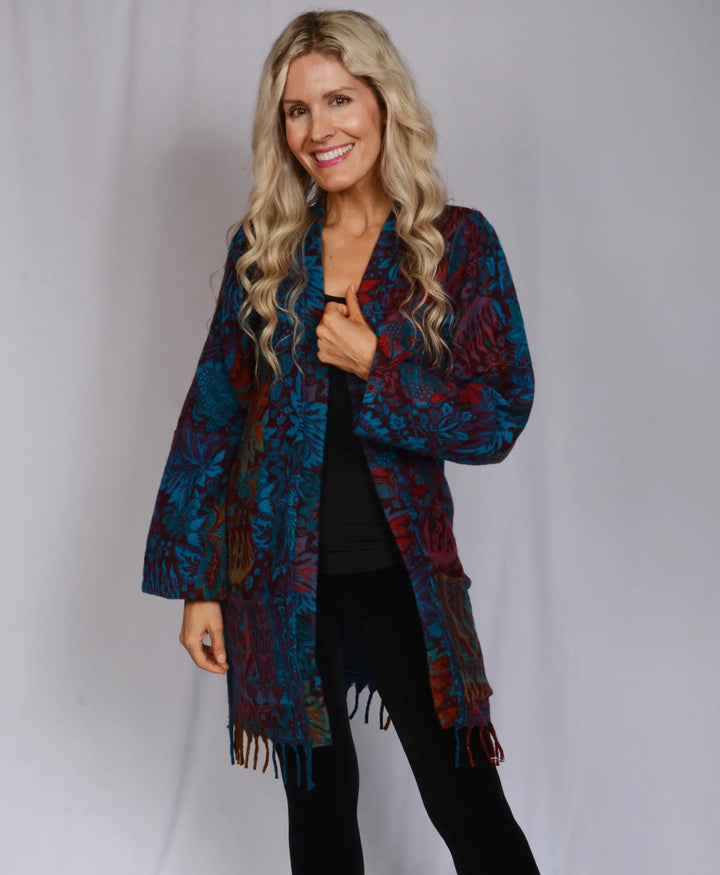Mosaic Fringe Cardigan