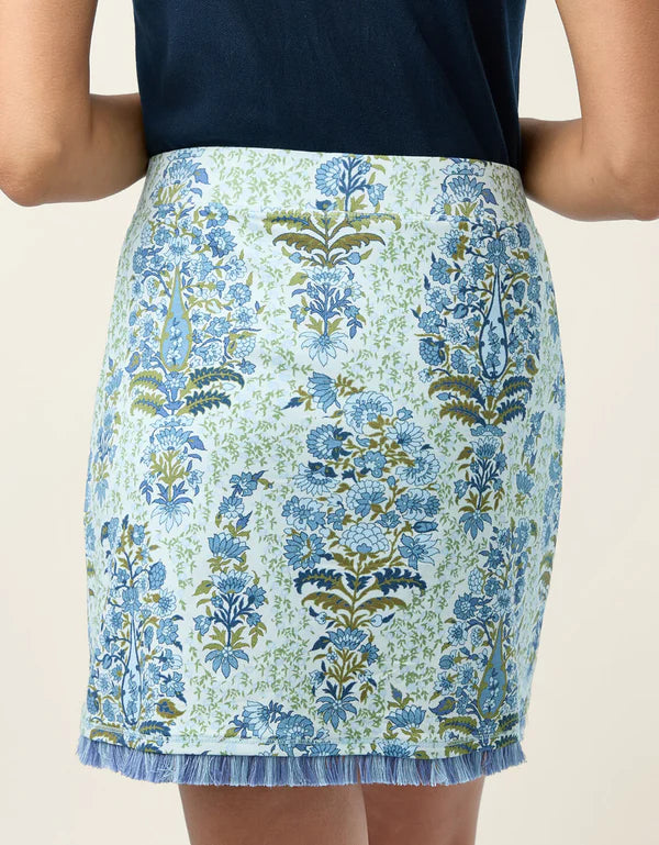 Blue Garden Fringe Skort