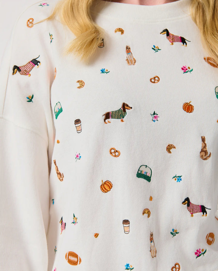 Autumn Errands Embroidered Sweatshirt