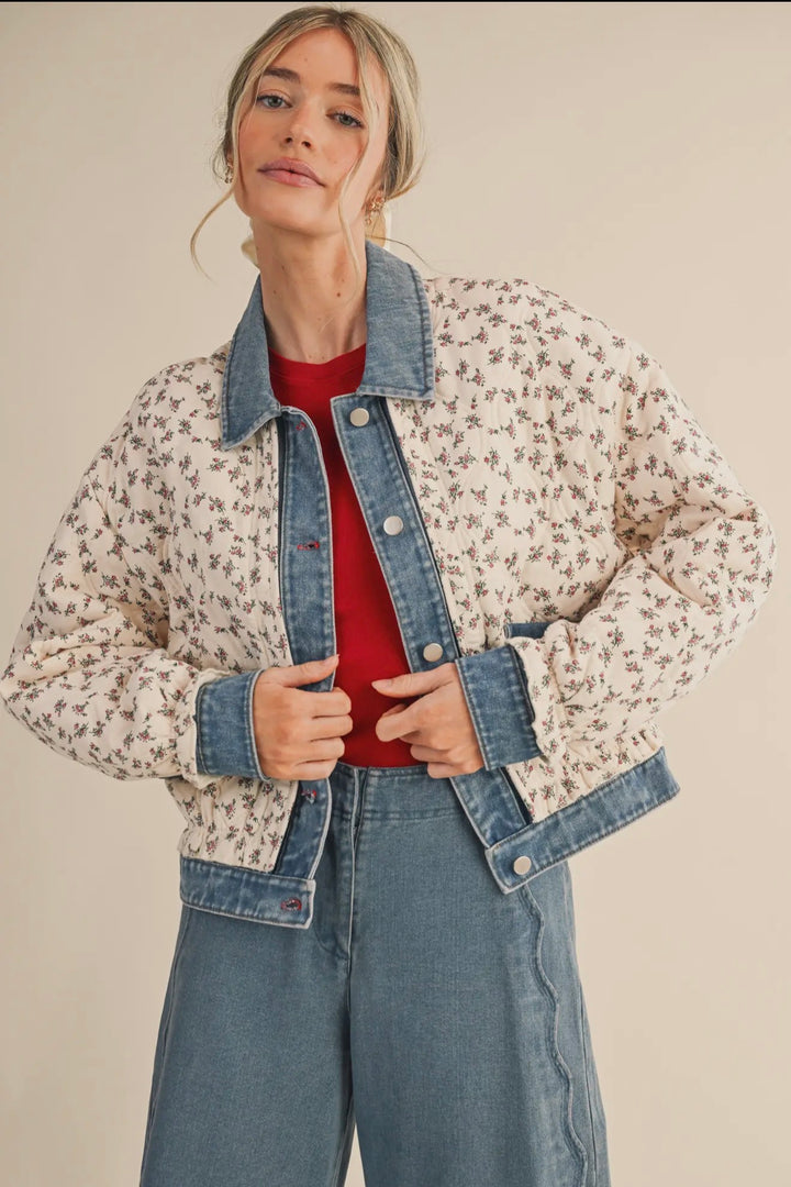 Bluebell Meadow Quilted Denim Jacket
