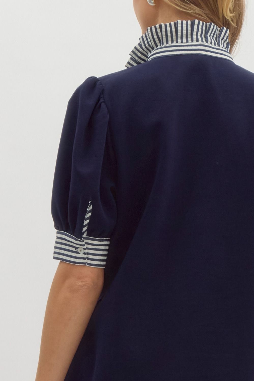 Short Sleeve Polo Dress with Stripes