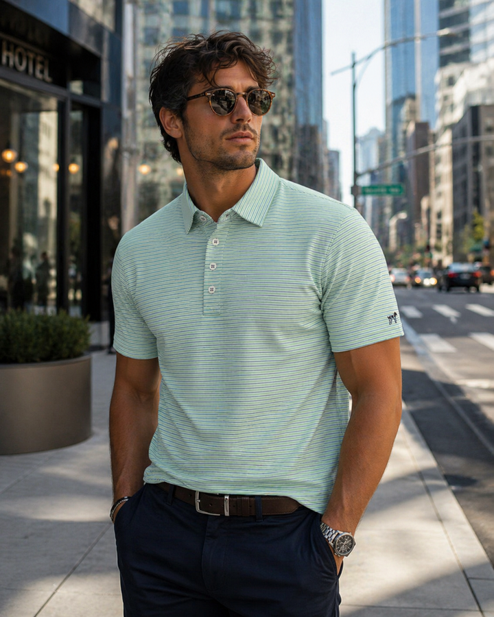 City Mint Stripe Polo