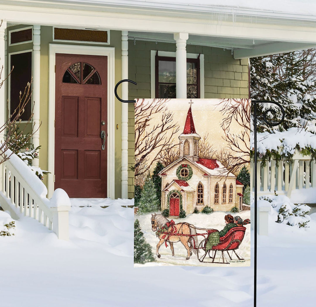 Christmas Eve Chapel Garden Flag