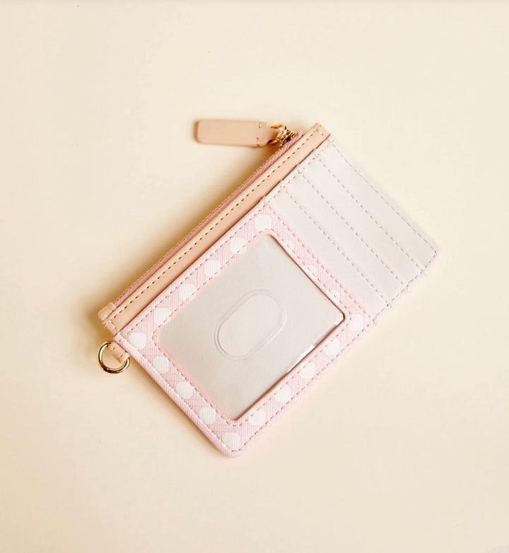 Slim-card Coin-purse Pink Cane