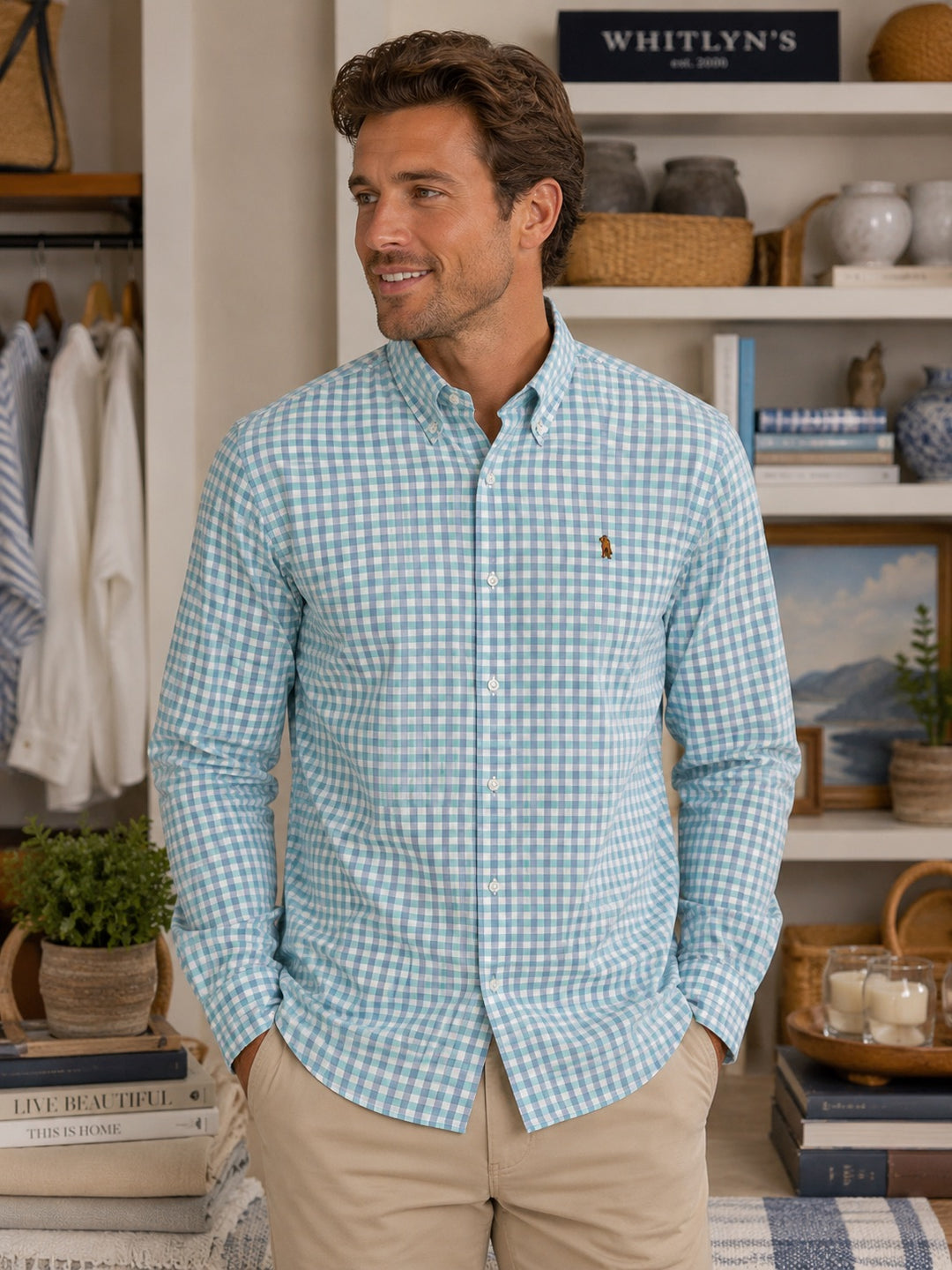 Seabreeze Gingham Performance Button Down