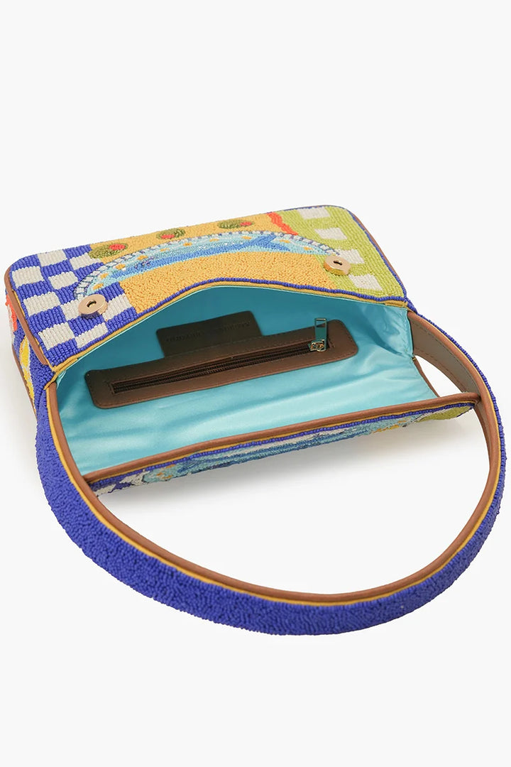 Mediterranean Sardine Hand-Beaded Shoulder Bag