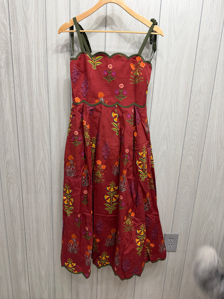 Wildflower Embroidered Scallop Midi Dress