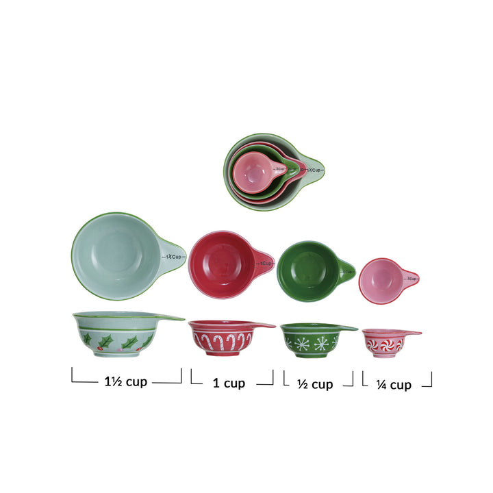 Christmas Measuring Cups with Handle