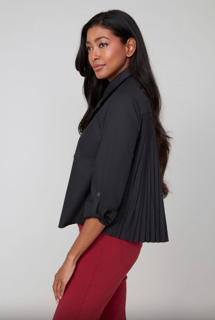 Pleated Perfection Button-Up Blouse