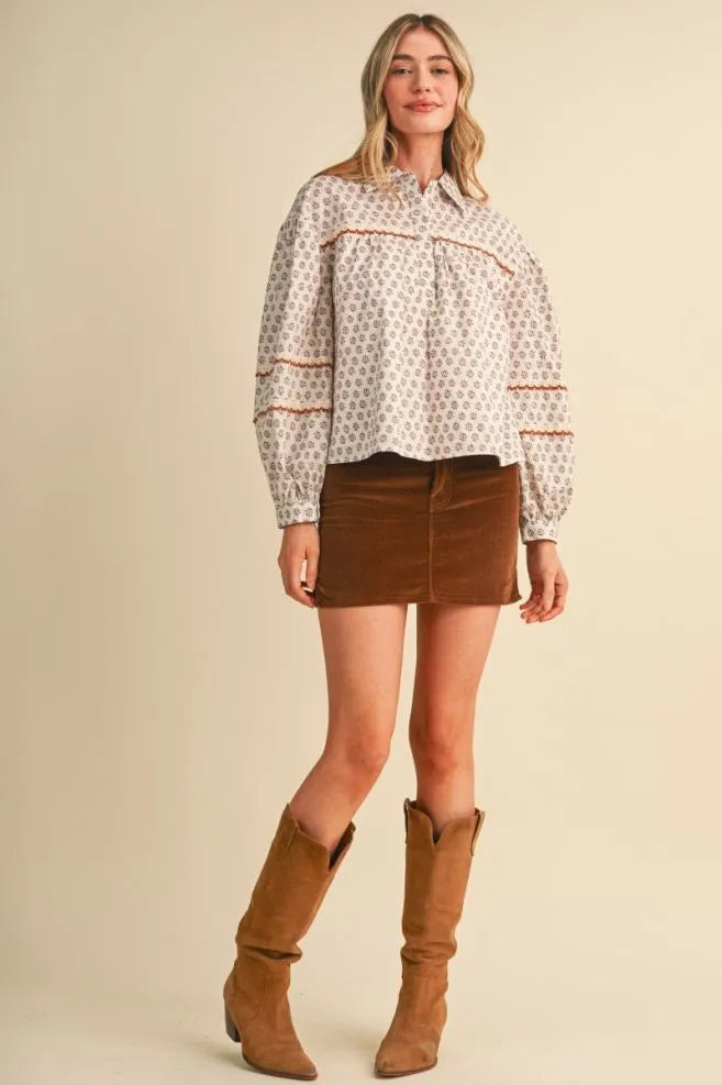 Cottage Charm Printed Blouse