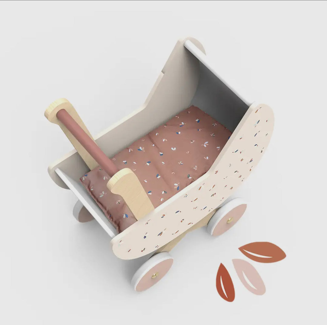 Blossoms & Bows Wooden Doll Pram
