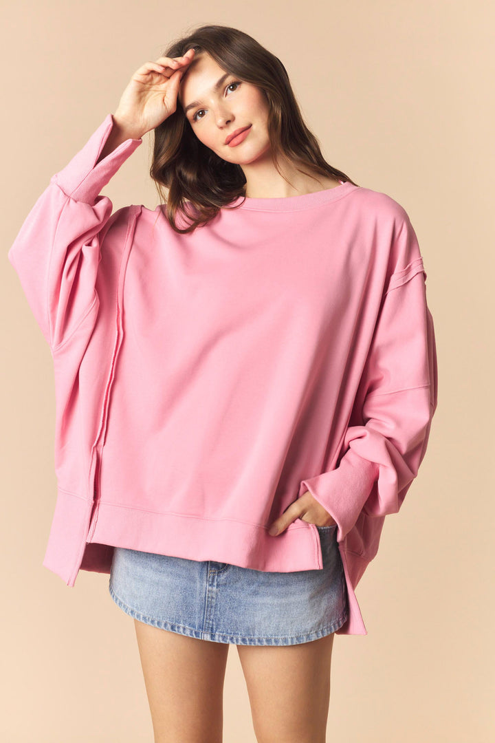 Pink Weekend Oversized Sweatshirt