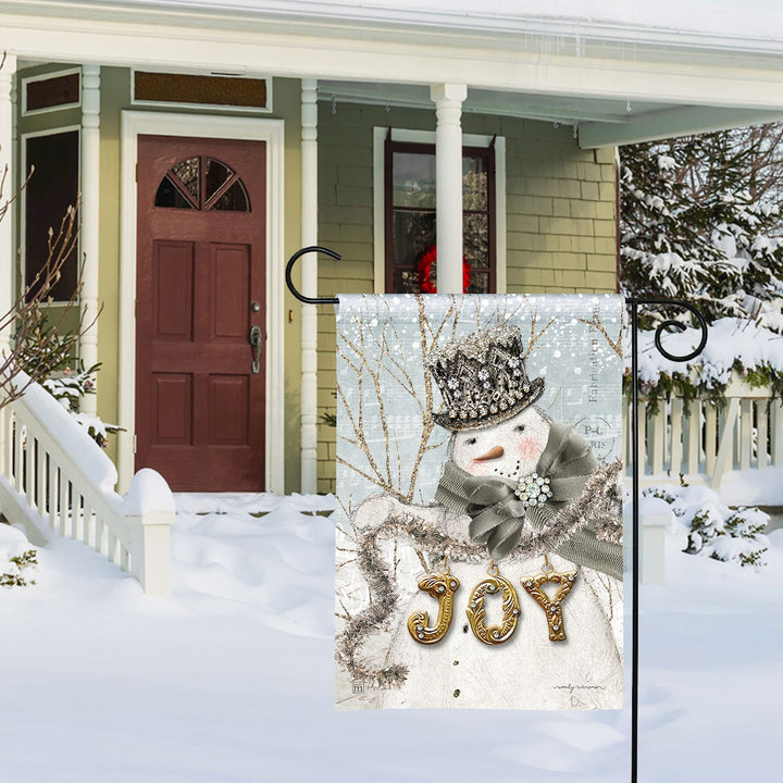 Gilded Joy Snowman Garden Flag