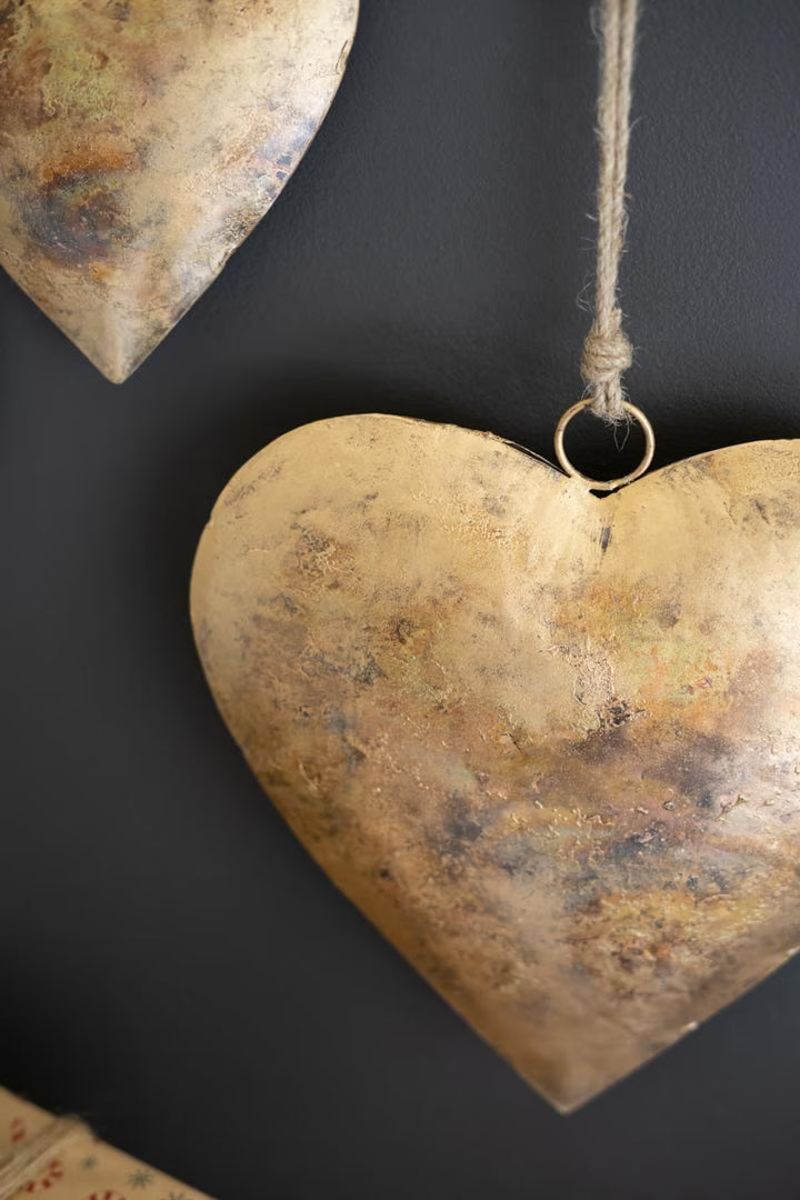 Antique Gold Heart Wall Hanging