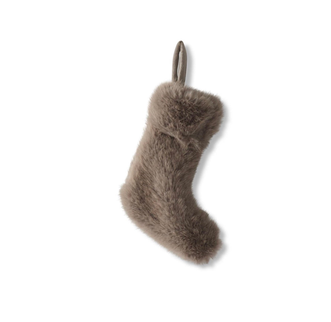 Luxe Vegan Fur Mini Christmas Stocking – 8"