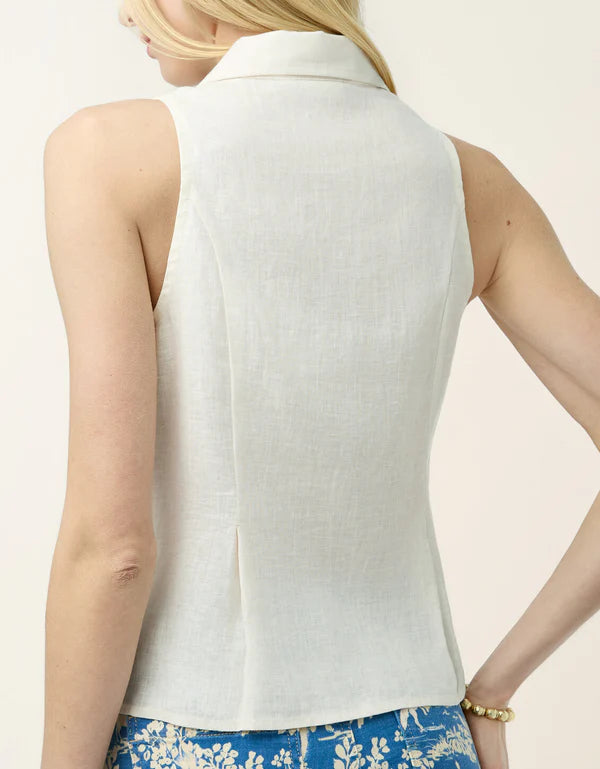 Seleah Linen Top – White