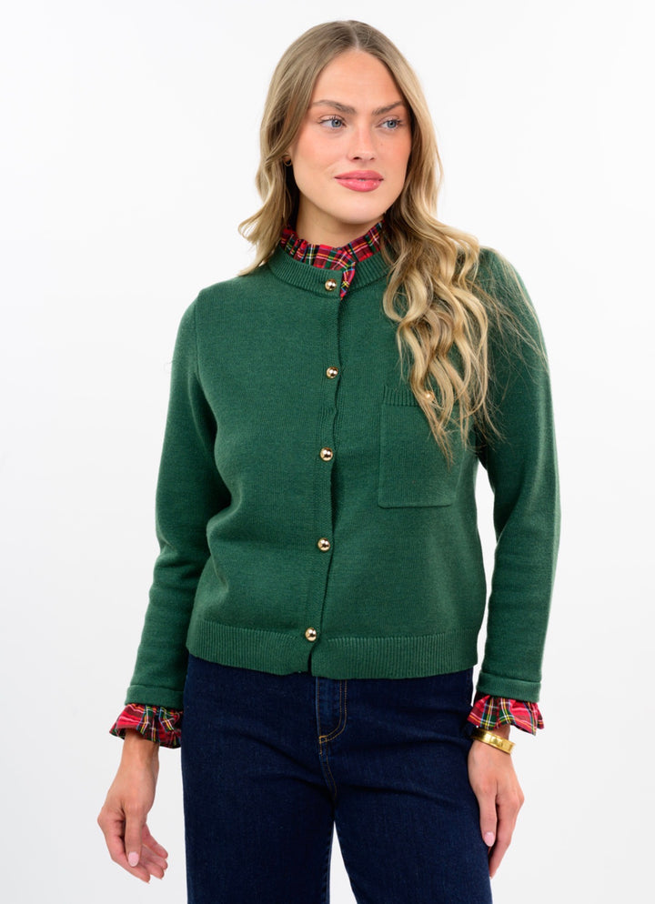 The Everly Plaid Detail Cardigan