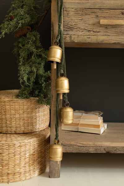 Golden Bells Emerald Velvet Door Cluster