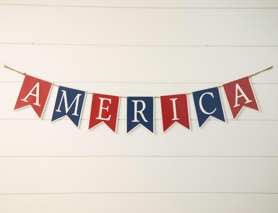 Metal “America” Banner
