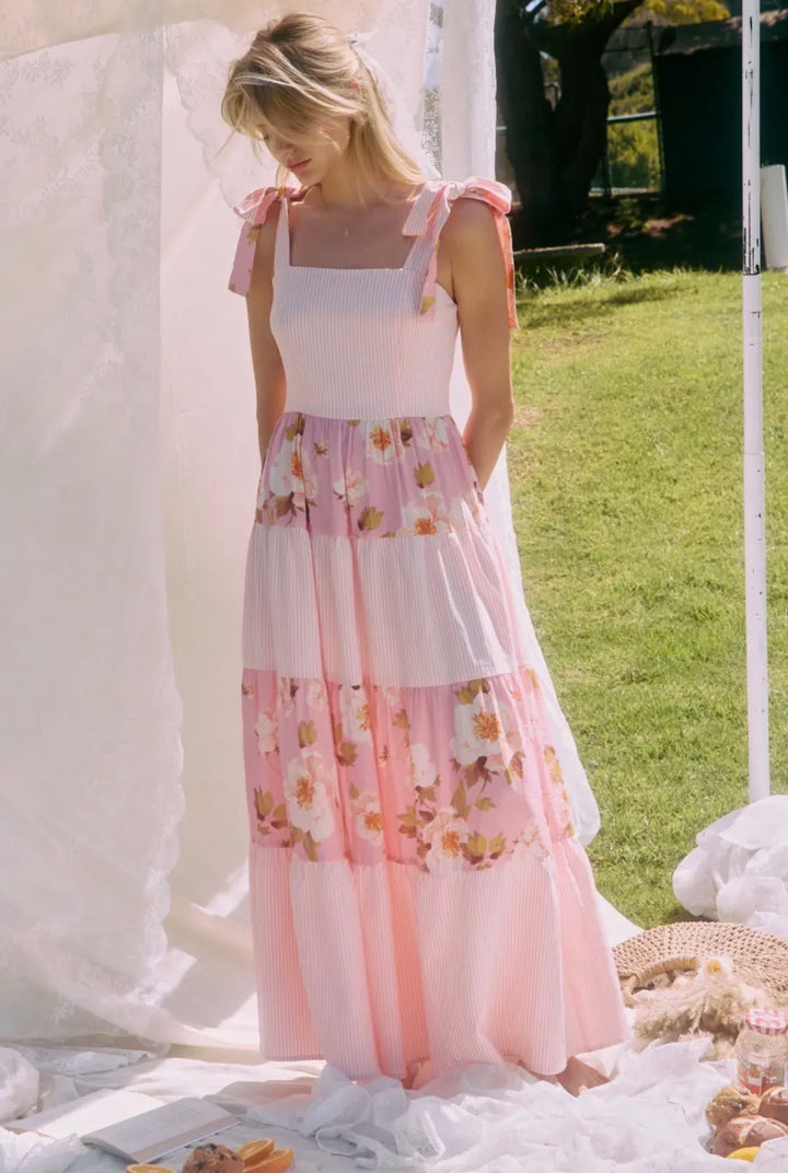 Blushing Meadow Tiered Maxi Dress