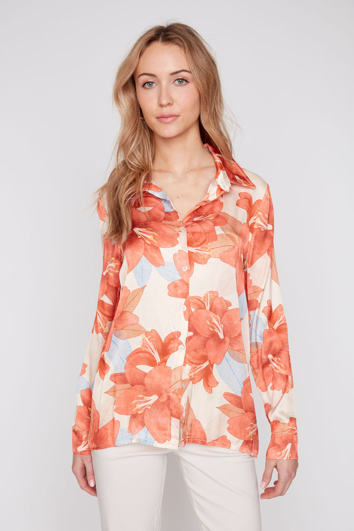Sunset Lily Button-Down