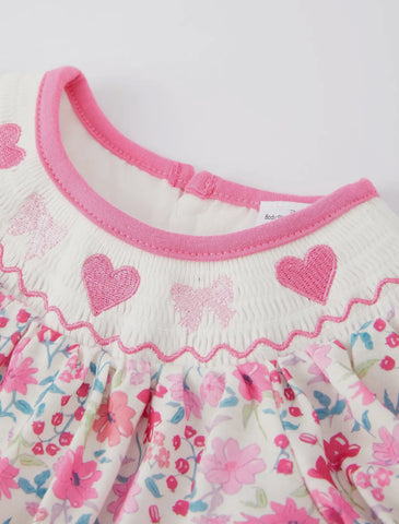 Smocking Hearts and Bows Romper