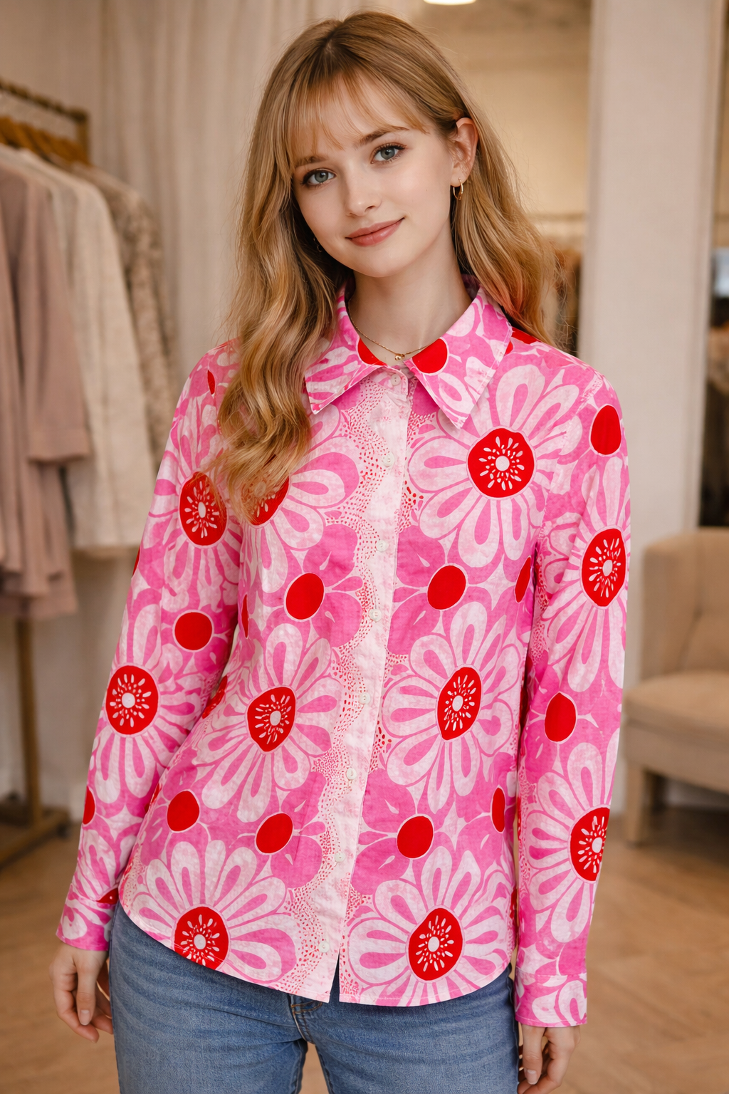 Petal Pop Statement Blouse