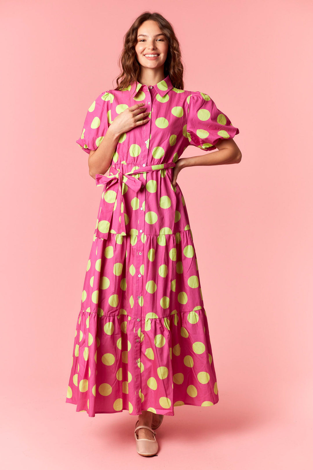 Electric Garden Polka Dot Maxi Dress