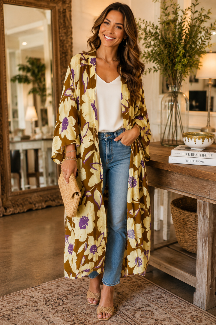 Golden Hour Floral Kimono