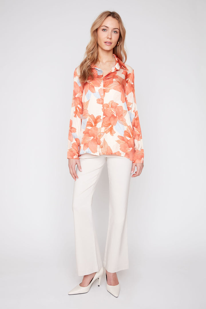 Sunset Lily Button-Down