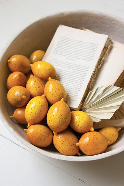 Hand-Carved Wooden Lemons