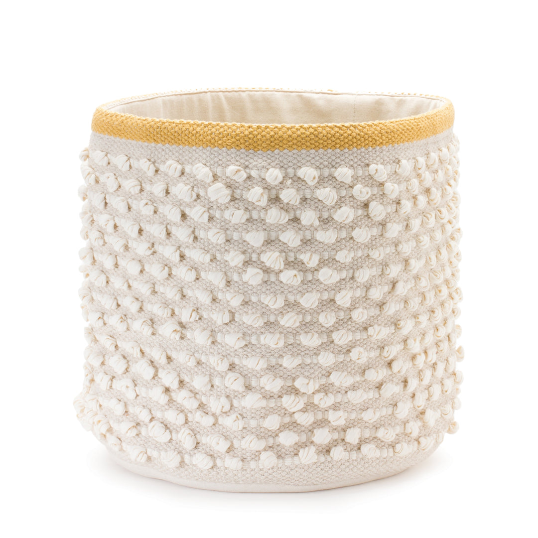Woven Pom Textured Storage Basket