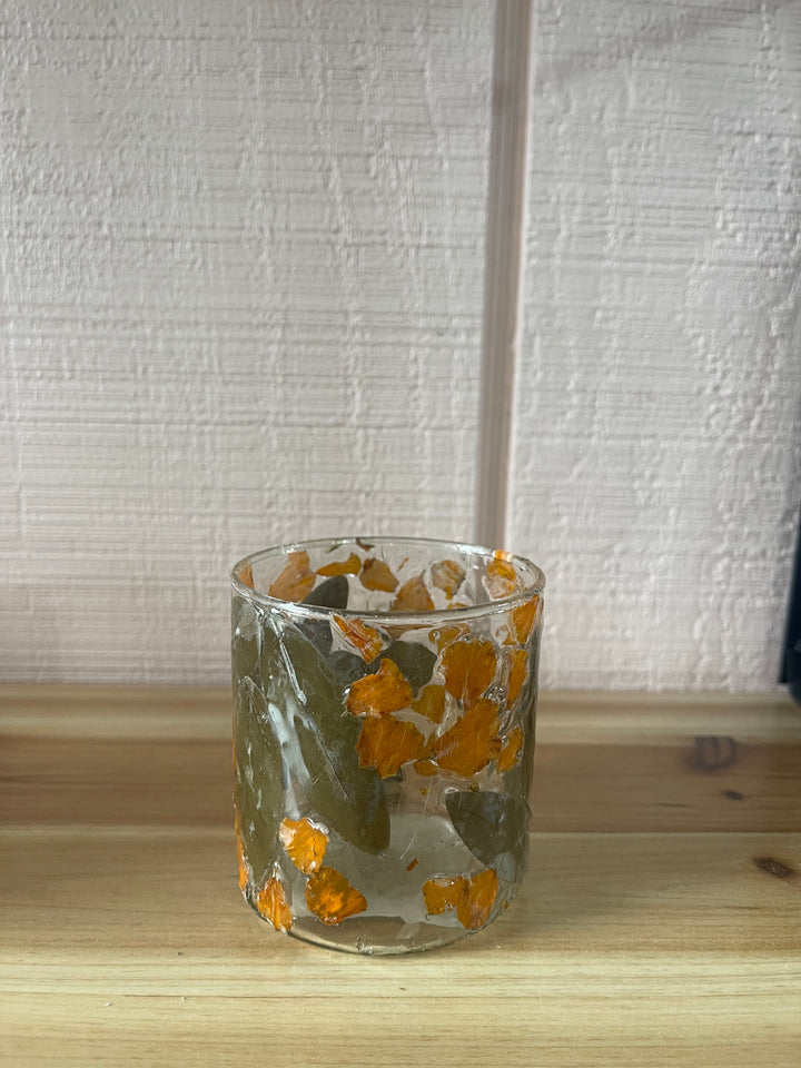 Autumn Bloom Pressed Flower Tealight Holder