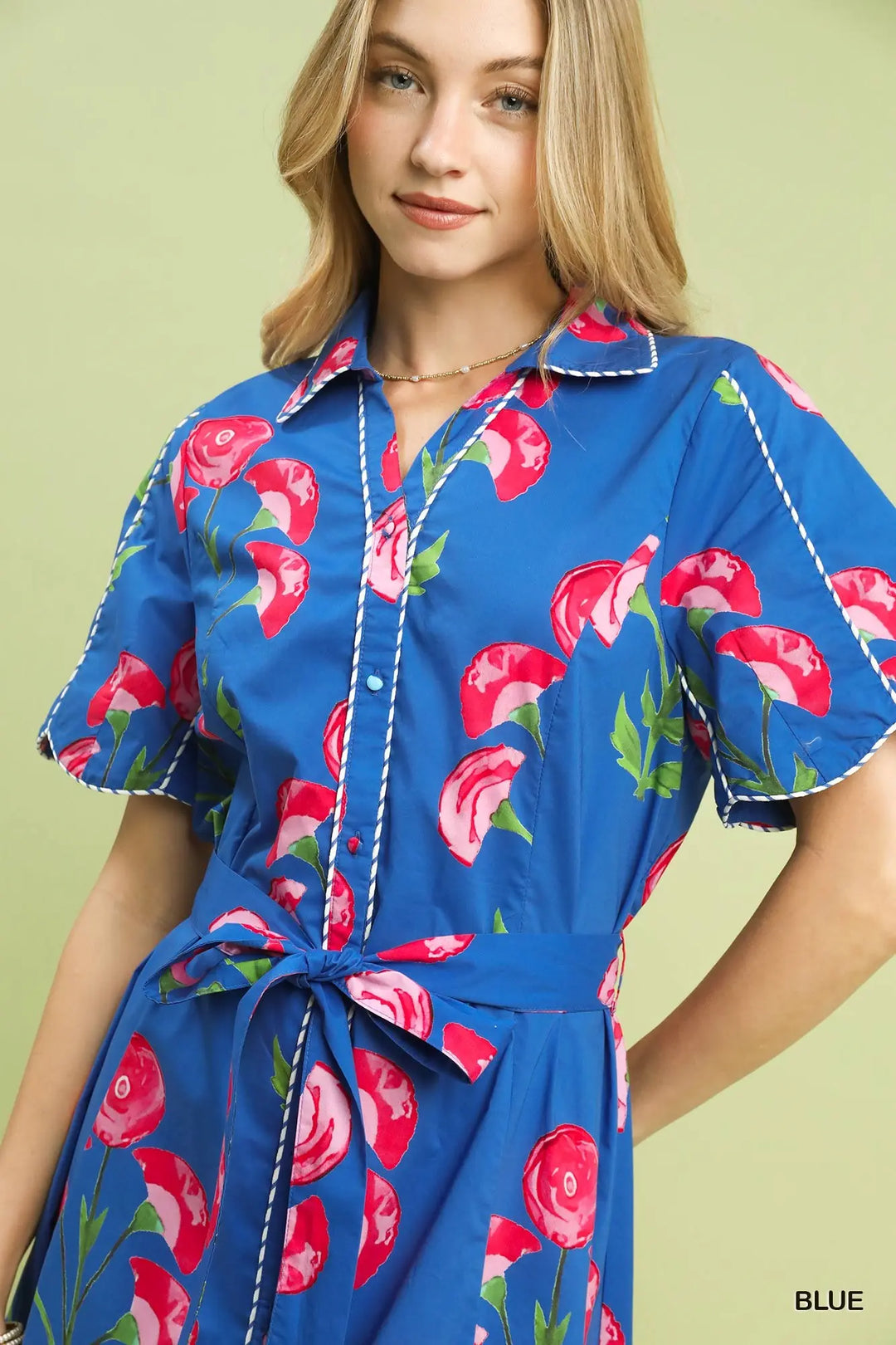The Riviera Rose Shirt Dress