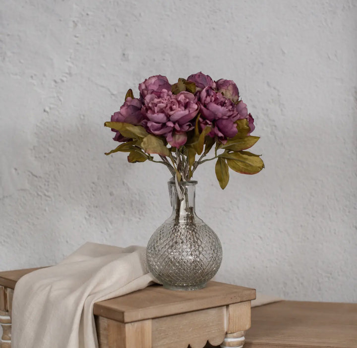 13” Dried Purple Peony Stem