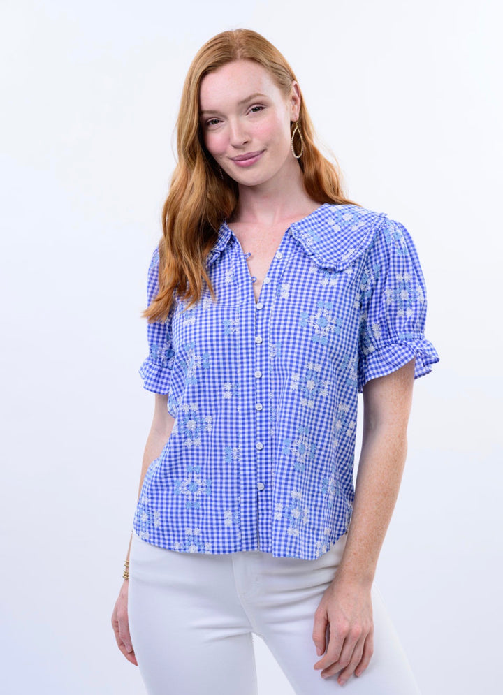 Bluebell Garden Gingham Top