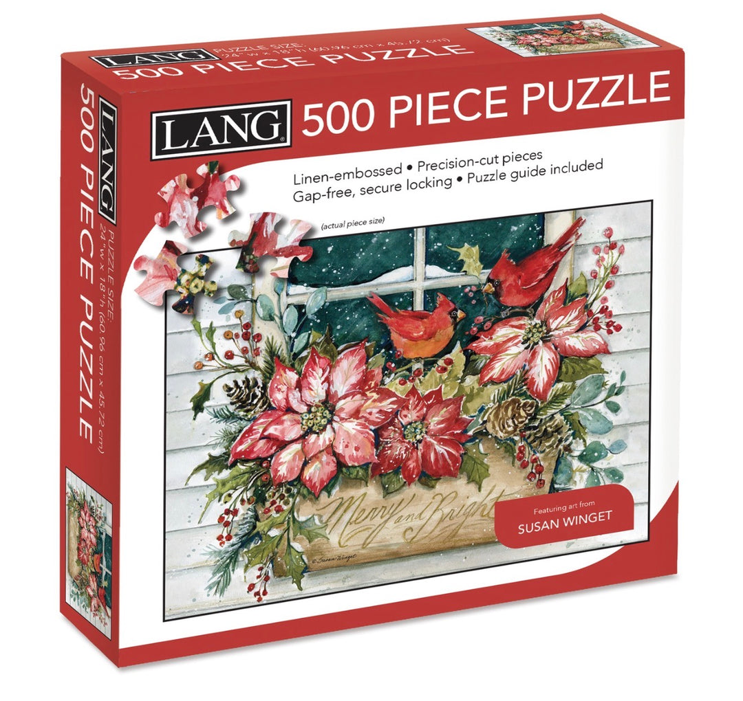 Merry & Bright Cardinals 500-Piece Puzzle by LANG