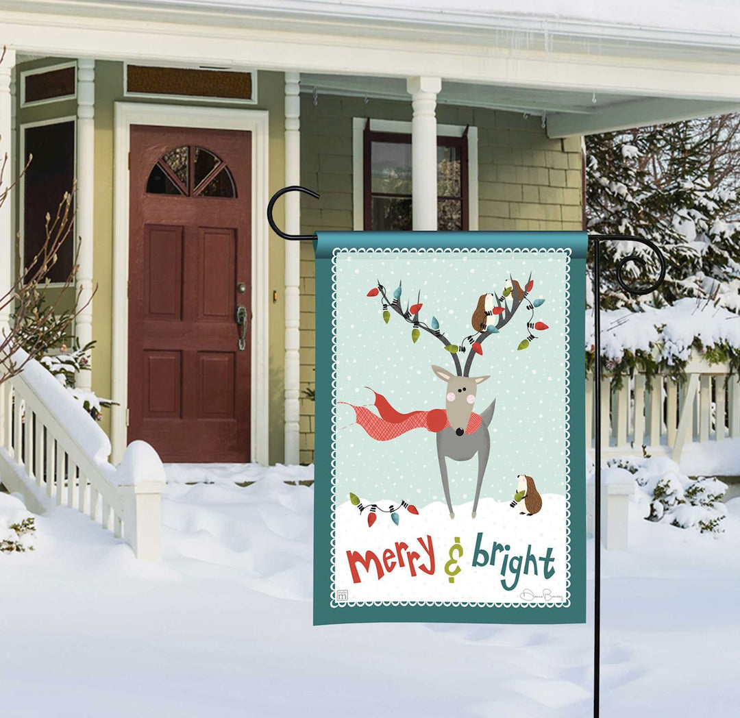 Merry & Bright Woodland Garden Flag