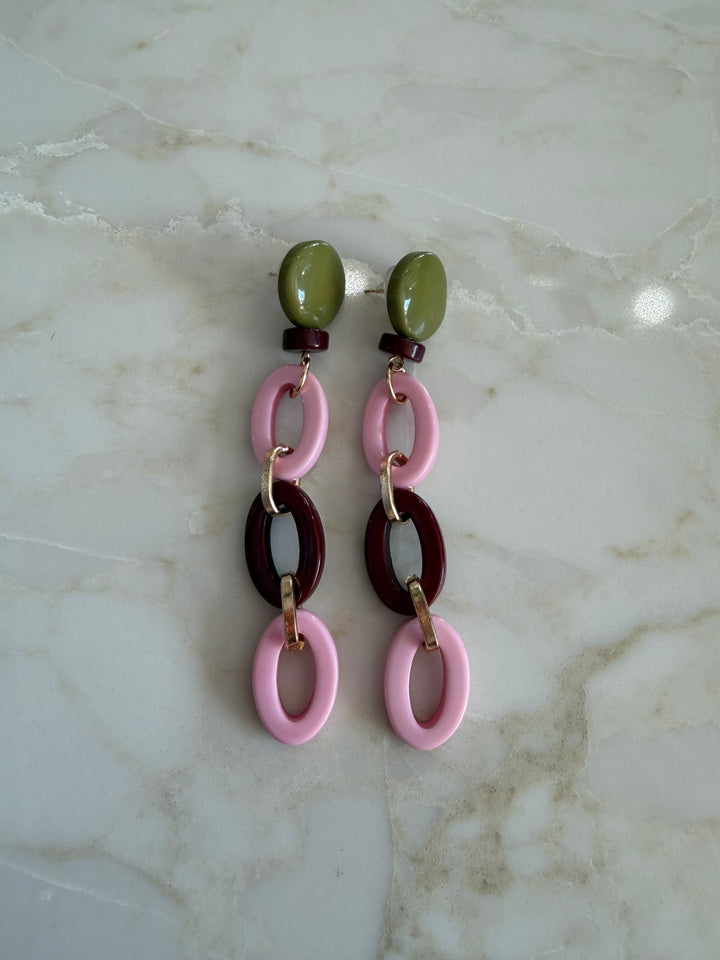 Color Play Link Drop Earrings