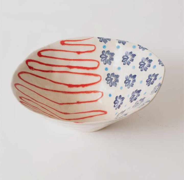 Americana Folk Art Serving Bowl