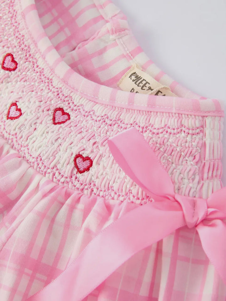 Pink Picnic Heart Smocked Dress