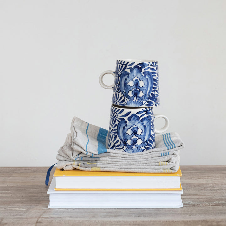 Blue Garden Stoneware Mug