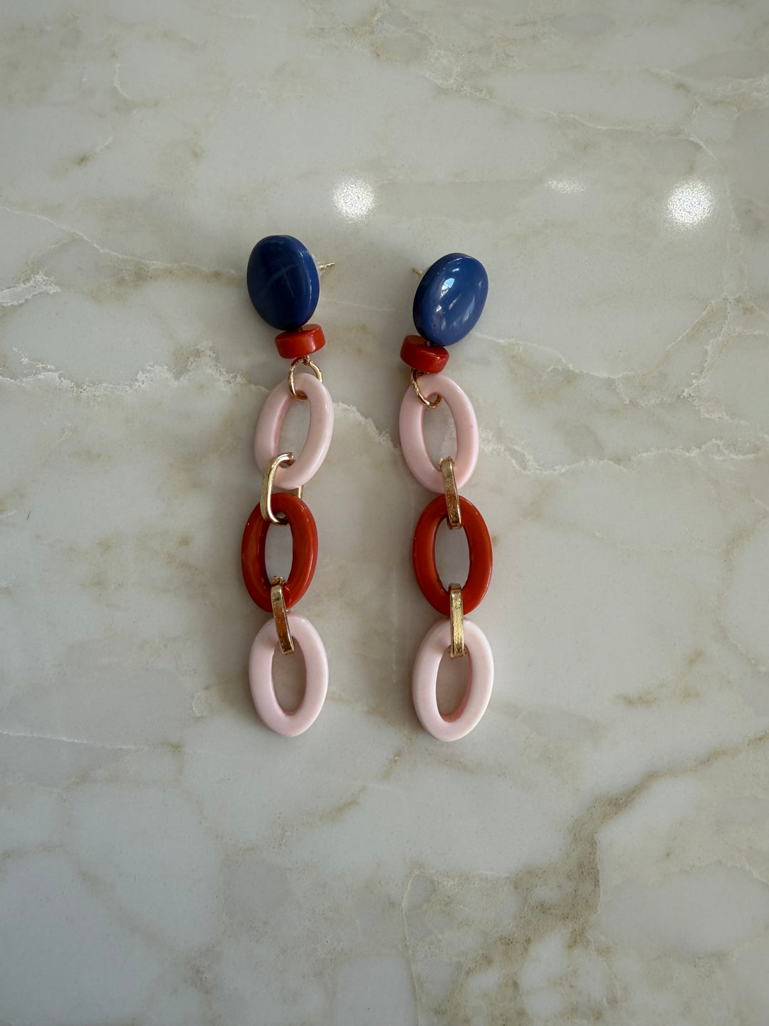 Color Play Link Drop Earrings